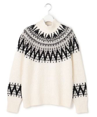 ジャクリーヌフワンソワ SLOW／一部店舗限定】ジャカード ハイネック ニット