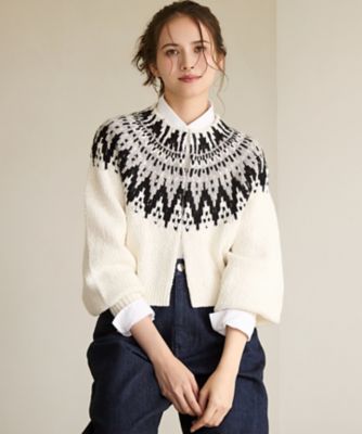 23区 (Women)/ニジュウサンク【SLOW/一部店舗限定】ジャカード カーディガン(KRSWGW0954) 501_シロ トップス【三越伊勢丹/公式】