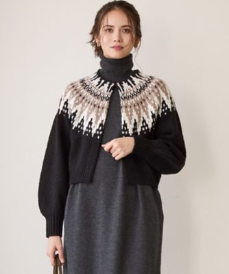 23区 (Women)/ニジュウサンク【SLOW/一部店舗限定】ジャカード カーディガン(KRSWGW0954) 505_クロ トップス【三越伊勢丹/公式】