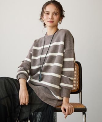 SLOW／一部店舗限定】ソフトウール ボーダー ニット