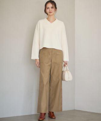 SLOW／一部店舗限定】ソフトウール Vネック ニット