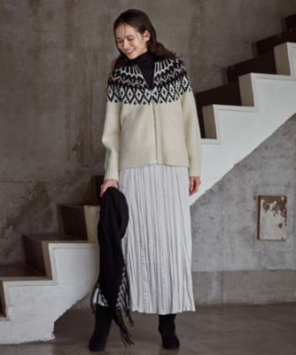 23区 23AW SLOW フェアアイルニット カーディガン 44 SLOW／一部店舗限定】フェアアイルニット カーディガン