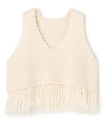 ＜uncrave (Women)＞ハンドニット　ジレ（ＫＲＵＶＧＷ０４０６）