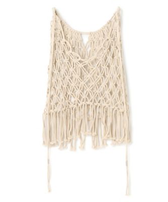 ＜uncrave (Women)＞マクラメニット　２ＷＡＹキャミソール（ＫＲＵＶＬＳ０２０４）