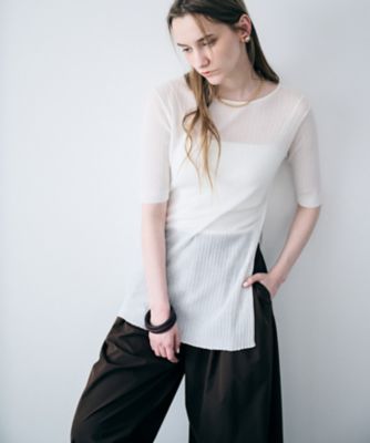 ＜uncrave (Women)＞ランダムリブシアーニット　トップス（ＫＲＵＶＬＳ０４１０）