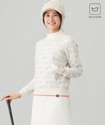 23区GOLF/ニジュウサンクゴルフ 【WOMEN】エンブレムジャガード ニット(KRVLCW0414)