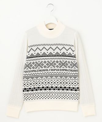 WOMEN】【ウォッシャブル】フェアアイル柄ニット