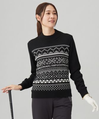 23区GOLF/ニジュウサンクゴルフ フェアアイル柄ニット(KRVLCW0514) 005_クロ スポーツウェア【三越伊勢丹/公式】