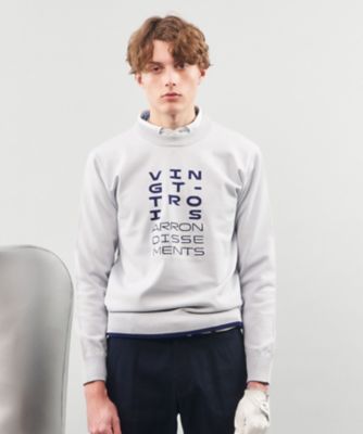 23区GOLF/ニジュウサンクゴルフ 【MEN】【ウォッシャブル】ロゴインターシャ ポリエステルニット(KRVTCS0201)
