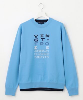 【ＭＥＮ】【ウォッシャブル】ロゴインターシャ　ポリエステルニット（ＫＲＶＴＣＳ０２０１）