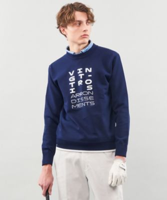 【ＭＥＮ】【ウォッシャブル】ロゴインターシャ　ポリエステルニット（ＫＲＶＴＣＳ０２０１）