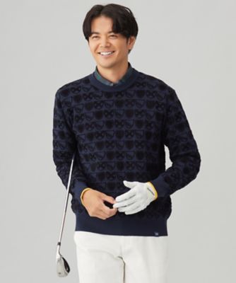 23区GOLF/ニジュウサンクゴルフ エンブレムジャカードセーター(KRVTCW0411) 575_ネービーブルー スポーツウェア【三越伊勢丹/公式】
