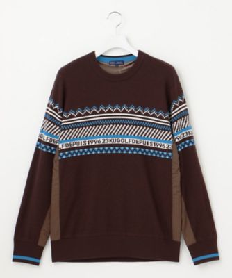 MEN】【ウォッシャブル】フェアアイル柄ニット