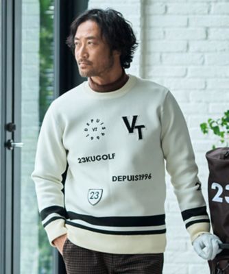 23区GOLF/ニジュウサンクゴルフ 【MEN】【ウォッシャブル】グラフィックダブルジャガードニット(KRVTCW0521)