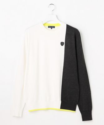 23区GOLF/ニジュウサンクゴルフ カラーブロックニット(KRVTGW0401) 001_シロ スポーツウェア【三越伊勢丹/公式】