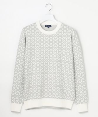 23区GOLF/ニジュウサンクゴルフ モノグラムジャカードニット(KRVTGW0411) 501_シロ スポーツウェア【三越伊勢丹/公式】