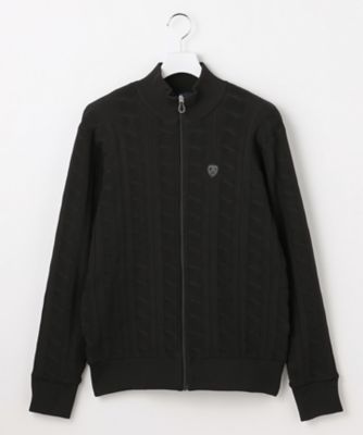 MEN】ケーブルジップアップカーディガン 防風裏地付き