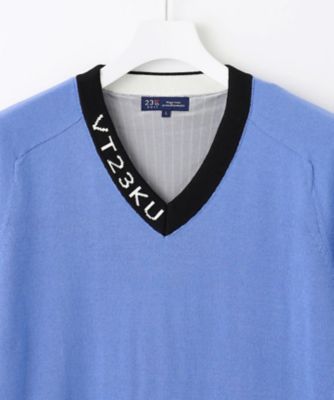 新品【23区GOLF】　裏地付きVネックニット　プルオーバー　セーター　LL 新品【23区GOLF】 裏地付きVネックニット プルオーバー セーター