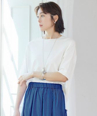 ＜自由区 S (Women/小さいサイズ)＞【接触冷感・ＵＶカット・ＷＥＢ限定カラーあり】クレープストレッチプルオーバー　ニット（ＫＲＷ７ＣＭ０４５２）