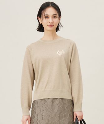 ＜自由区 S (Women/小さいサイズ)＞【カタログ掲載・洗える】エンブレム　ニット（ＫＲＷ７ＧＭ０２５５）