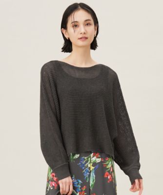 ＜自由区 S (Women/小さいサイズ)＞【洗える】リネンミドルゲージドルマンスリーブ　ニット（ＫＲＷ７ＧＭ０３５１）