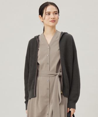 ＜自由区 S (Women/小さいサイズ)＞【洗える】リネンミドルゲージフーディ　ニット（ＫＲＷ７ＧＭ０３５３）