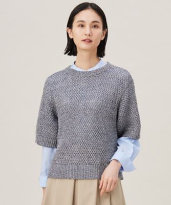 洗える】カラーミックスメッシュリネン ニット（KRW7GM0360