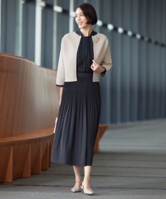 洗える】ポリエステルホールガーメントボレロ ニット