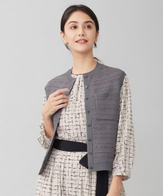 ＜自由区 (Women)＞【洗える】テクスチャーコットンブレンドニット　ベスト（ＫＲＷＭＣＭ０２５２）