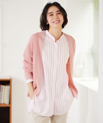 ＜自由区 (Women)＞【ＷＥＢ限定カラーあり・洗える】リネンミドルゲージニット　カーディガン（ＫＲＷＭＣＭ０３５１）