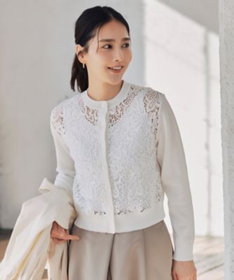 ＜自由区 (Women)＞【洗える】レースコンビニット　カーディガン（ＫＲＷＭＣＭ０３５９）