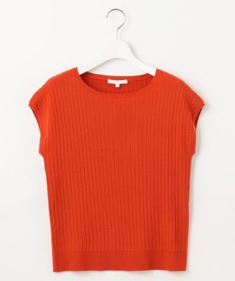 ＜自由区 (Women)＞【アンサンブル対応・洗える】ハイツイストコットンアセテートフレンチスリーブ　ニット（ＫＲＷＭＣＭ０４５４）