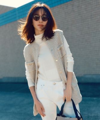 ＜自由区 (Women)＞ツイード調ニット　ジレ（ＫＲＷＭＣＳ００５６）