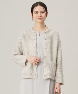 ＜自由区 (Women)＞ツイード調ニット　ジャケット（ＫＲＷＭＣＳ００５７）