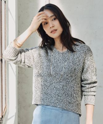 ＜自由区 (Women)＞【洗える】カラーミックスリネン　ニット（ＫＲＷＭＣＳ０２５４）