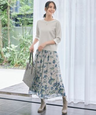 専用  MUSE 七分袖ニット アンサンブル対応・洗える】レーヨンストレッチ7分袖 ニット
