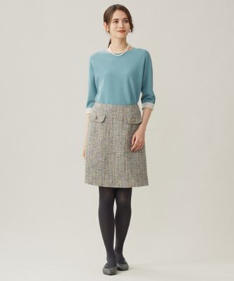 専用  MUSE 七分袖ニット アンサンブル対応・洗える】レーヨンストレッチ7分袖 ニット