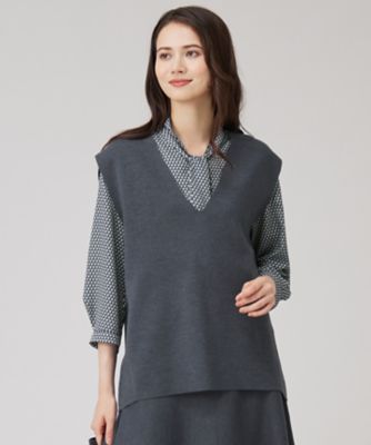 セットアップ対応・洗える】ウールミラノニット ベスト