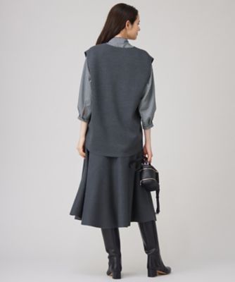 セットアップ対応・洗える】ウールミラノニット ベスト