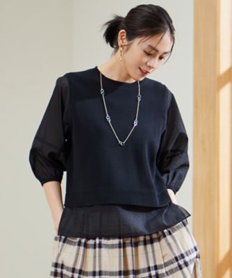 ＜自由区 (Women)＞ハイツイストコットンアセテートプルオーバー　ニット（ＫＲＷＭＧＡ０２５１）