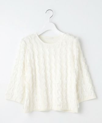 ＜自由区 (Women)＞【洗える】カットジャカード　ニット（ＫＲＷＭＧＭ０２５７）