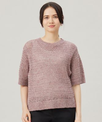 ＜自由区 (Women)＞【洗える】カラーミックスメッシュリネン　ニット（ＫＲＷＭＧＭ０３６０）