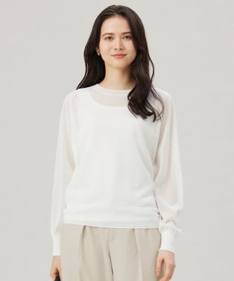 ＜自由区 (Women)＞【洗える】シアーアセテート　ニット（ＫＲＷＭＧＭ０３６１）