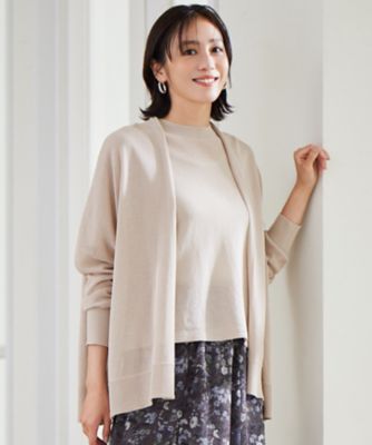 ＜自由区 (Women)＞【アンサンブル対応・洗える】ドライシアーファインゲージ　カーディガン（ＫＲＷＭＧＭ０５５１）