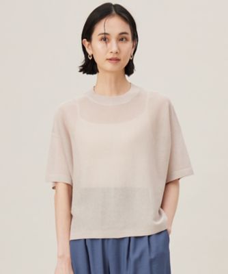 ＜自由区 (Women)＞【アンサンブル対応・洗える】ドライシアーファインゲージクロップド丈　ニット（ＫＲＷＭＧＭ０５５２）