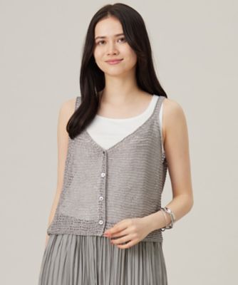 ＜自由区 (Women)＞クロッシェライクニット　ジレ（ＫＲＷＭＧＭ０５５７）