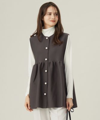 ＜自由区 (Women)＞【洗える】パールディティールニット　ジレ（ＫＲＷＭＧＳ００５３）