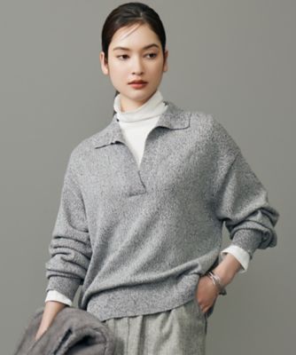 ＜自由区 (Women)＞ペーパーウールコットン襟付き　ニット（ＫＲＷＭＧＷ０４５３）