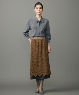 レーヨンストレッチブラウスライク ニット（KRWMGW0456