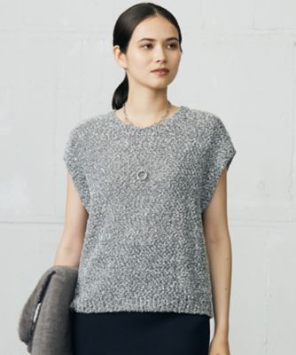 カタログ掲載】ラメファンシーツイードニット ベスト